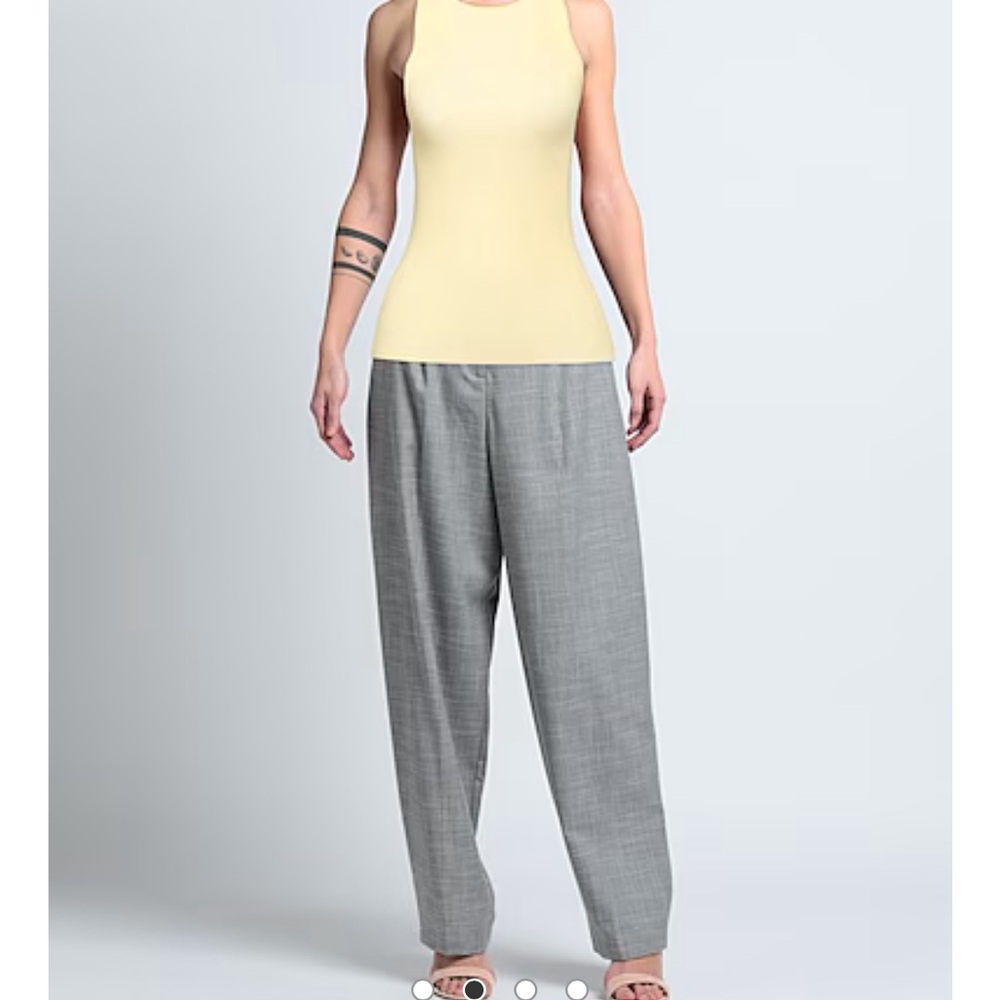 Ganni Fitted Ribbed Yellow Tank Top